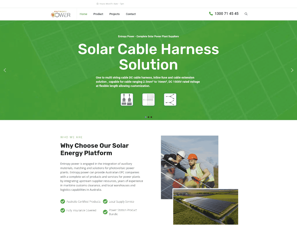 Website Portfolio 4 Entropy Power Solar website