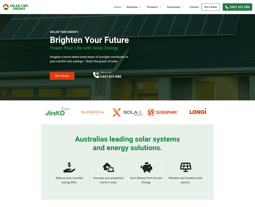 Website Portfolio 5 solartimeenergy website